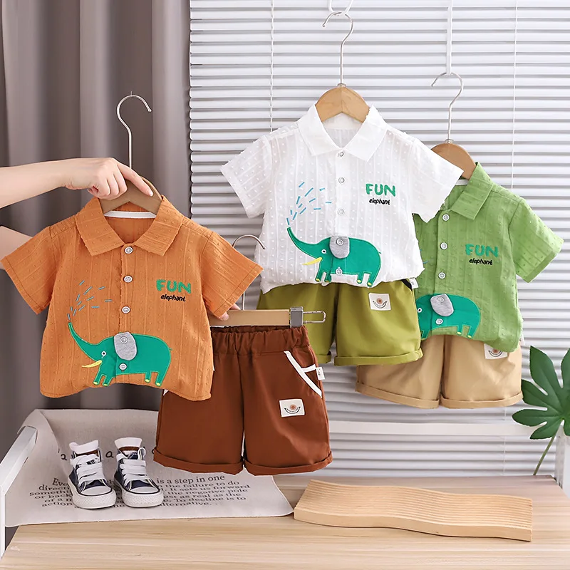 2026 Summer Baby Boys' 2Pcs Ou - đánh giá và giá Baby Clothing Elephant
