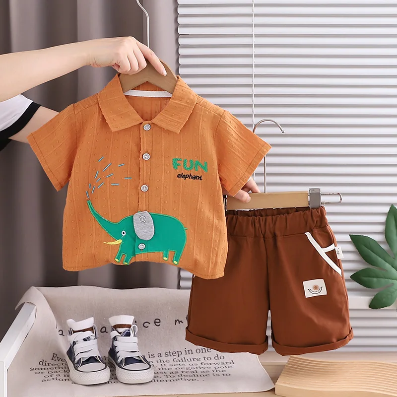 2026 Summer Baby Boys' 2Pcs Ou - đánh giá và giá Baby Clothing Elephant