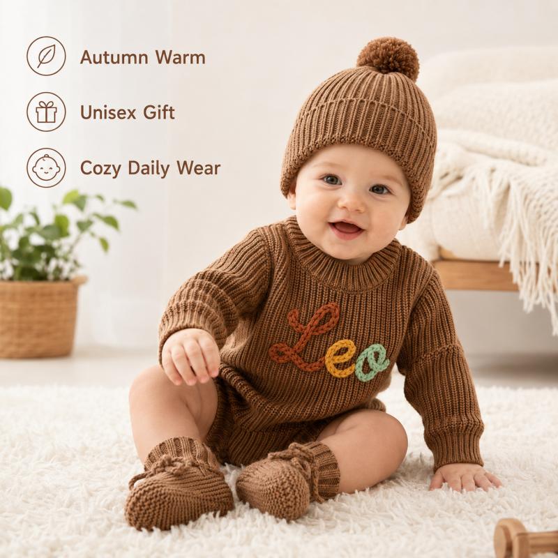 Personalized Baby Knit Romper  - đánh giá và giá Baby Clothing Name